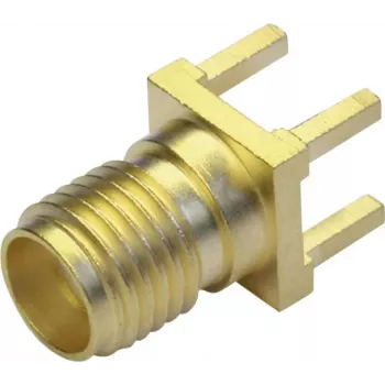 Conector mamă SMA Telegärtner pentru montaj pe placă, 50 Ohm, aurit, seria Z79 J01151A0931