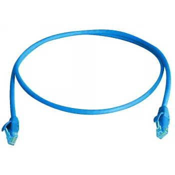 Cablu patch RJ45 Telegärtner 100009294, 15 m, albastru, ignifug, cu protecție anti-agățare a clemei