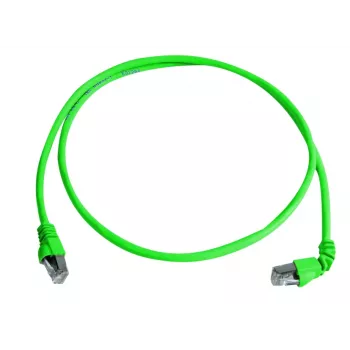 Cablu patch Telegärtner MP8 FS 500 Cat.6a SFTP, RJ45 la RJ45, 2 m, verde, conectori 90°, fără halogen L00001A0156