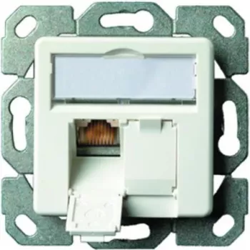 Priză RJ45 îngropată ecranată TELEGÄRTNER J00020A0523 AMJ-S Cat.6A, 2 porturi, alb pur
