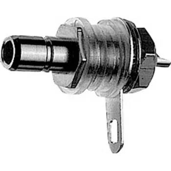 Conector mamă SMB Telegärtner, montaj pe panou, 50 Ohm, aurit/nichelat, terminare prin lipire J01160A0271