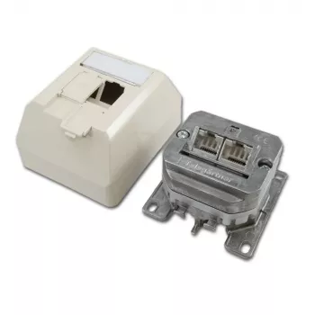 Telegärtner Cat.6 Shielded RJ-45 Network Wall Outlet, Pearl White