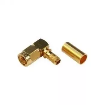 Conector tată în unghi RP-SMA TELEGÄRTNER pentru RG-58C/U, 50 Ohm, aurit