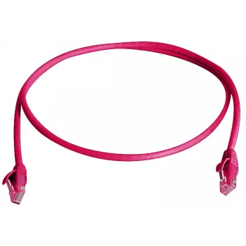 Cablu patch RJ45 Telegärtner 100009033, CAT 6, 10,0 m, roșu, ignifug, cu protecție la îndoire