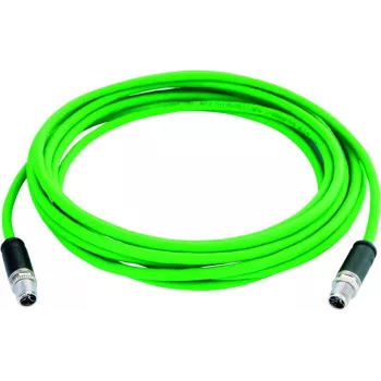 Cablu patch Ethernet industrial TELEGÄRTNER Cat.6A, M12 X-coded tată la M12 X-coded tată, 1,0 m, PUR verde L80000A0001