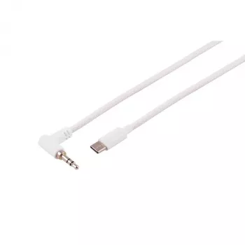 Cablu audio USB-C S CONN MAXIMUM CONNECTIVITY, mufă în unghi 3,5mm, TRS, alb, 1,2m (14-06126)