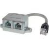 S CONN MAXIMUM CONNECTIVITY RJ45 Telephone/Ethernet Splitter Adapter, Cat. 5e, Shielded, 0.1 m, Black 75002-2