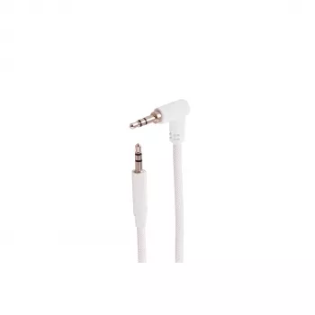 Cablu audio SHIVERPEAKS 3,5mm TRS, cotit la drept, alb, 0,9m BS14-07226