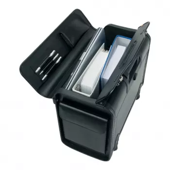 Geantă pentru laptop JÜSCHA Alassio SILVANA 17 inch neagră din piele sintetică vinil (92301)