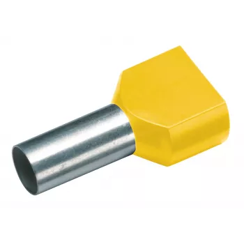 Cimco 187712 Papuc terminal dublu 6 mm² parțial izolat galben (100 buc.)