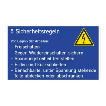 Cimco GS 5 Safety Rules Sign 200x120x1 mm, PVC, German, Wall Mountable 182746