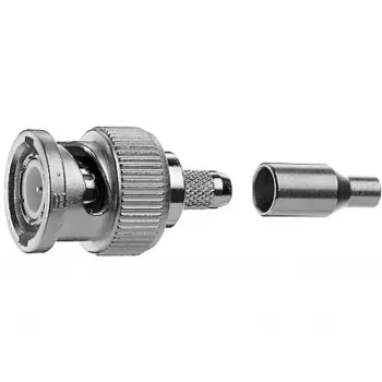 Telegärtner BNC Conector tată pentru cablu cu sertizare G04 75 Ohm sertizare/sertizare Standard A2505 G04 (RG-179B/U) - 1 buc.
