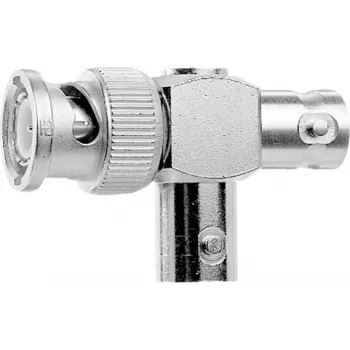 Telegärtner BNC Adaptor T conector BNC tată la 2x mufă BNC 50 Ohm alamă nichelată contacte aurite J01005A0004