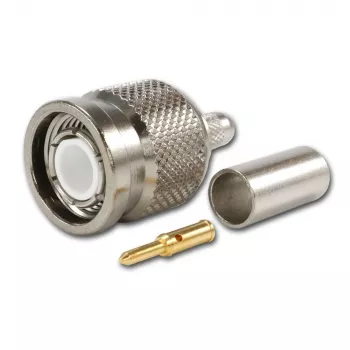 Conector tată drept TELEGÄRTNER TNC pentru cablu coaxial RG-58, sertizare/lipire, 50 Ohm, DC-11 GHz