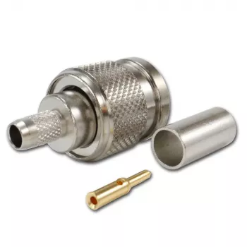 Conector tată drept TELEGÄRTNER TNC pentru cablu coaxial RG-58, sertizare/lipire, 50 Ohm, DC-11 GHz