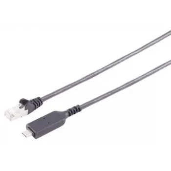Cablu adaptor S CONN MAXIMUM CONNECTIVITY USB-C la Ethernet 1G, USB Type-C tată la RJ45, PVC, negru, 1 m (13-51025)