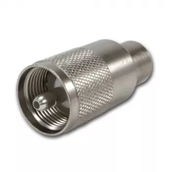 Conector tată UHF Telegärtner PL259/6 pentru RG-58 C/U & RG-59 B/U, izolație PTFE, corp nichelat, contact argintat, pachet de 5 (J01040B0604)