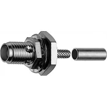 Conector mamă SMA pentru sertizare Telegärtner pentru RG-316/U, aur, pachet de 5 (J01151A0001)