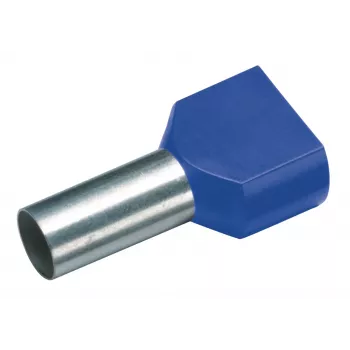Cimco 187740 Twin Wire End Sleeve 2.5 mm² Partially Insulated Blue 100 pcs