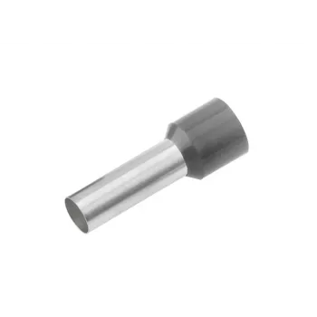 Cimco 187004 Partially Insulated Wire Ferrule, 0.75 mm², Grey, 100 Pieces