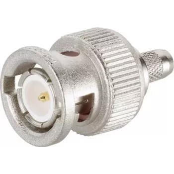 Conector BNC tată prin sertizare Telegärtner 75 Ohm pentru RG-59 B/U, contact aurit, corp nichelat J01002F1288Z