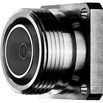 Conector mamă Telegärtner 7-16 DIN, montaj pe panou, 50 Ohm, argintiu