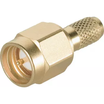 Conector tată pentru cablu SMA Telegärtner G05, crimpare/lipire (RG-223/U, RG-142 B/U), auriu, 50 Ohm, DC-18 GHz J01150A0031
