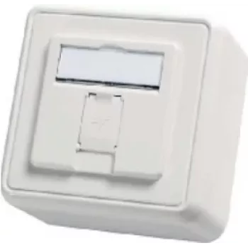 Carcasă de priză de suprafață TELEGÄRTNER AMJ-S pentru 1 modul, albă pur H02000A0090