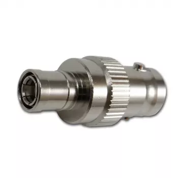 Adaptor coaxial TELEGÄRTNER BNC mamă la SMB mamă, 50 Ohm, drept, alamă nichelată, contacte aurite J01008F0013