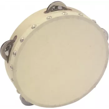 Tamburină DIMAVERY DTH-704, 18 cm, lemn natural, cu zurgălăi din oțel 26053174