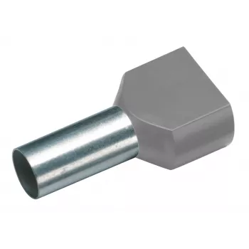 Mufă dublă pentru conductor Cimco 187704, 0,75 mm², parțial izolată, gri (100 bucăți)