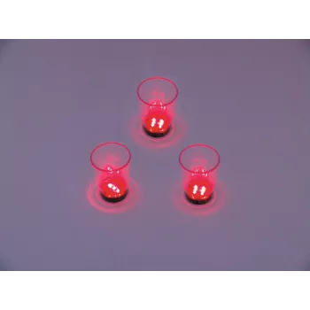 Pahar de shot LED EUROPALMS 2cl cu joc de zaruri, roșu, 3 bucăți 83309050