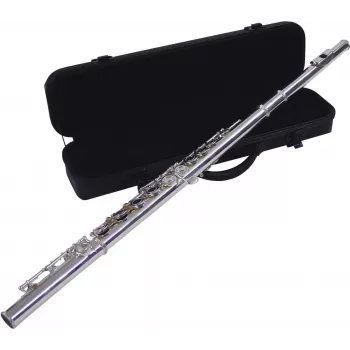 DIMAVERY QP-10 C Transverse Flute, Silver-Plated 26500300