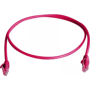 TELEGÄRTNER 100008898, cablu patch CAT 6 RJ45, 7,5 m, roșu, LSZH, U/UTP, ignifug