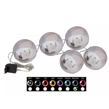 EUROPALMS, minge de zăpadă LED 8 cm, albastru închis, set de 5, 83501239