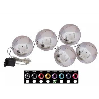 EUROPALMS, minge de zăpadă LED 8 cm, lila, pachet de 5, 83501240