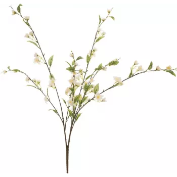 EUROPALMS, ramură artificială de cireș înflorit, alb, 60 cm, 82530565