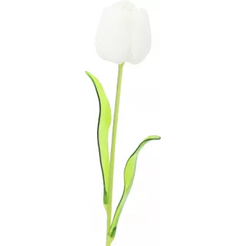 EUROPALMS Crystal Tulip, floare artificială, alb, 61 cm, pachet de 12 (82600204)