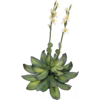 Plantă artificială trandafir de piatră (EVA) EUROPALMS, galbenă, 32 cm 82530573