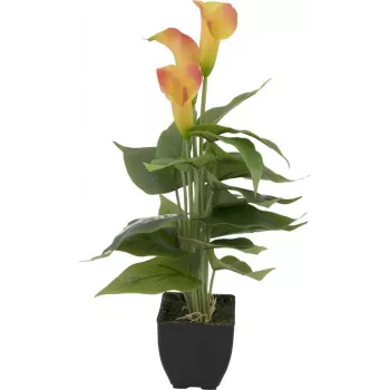 Plantă artificială Calla mini EUROPALMS, galben-portocaliu, 43 cm 82540346