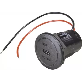 Priză încorporabilă USB-C ProCar Power PD/QC 50W 12/24V DC, fără LED 67351990