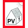 Cimco Fire Safety Sign for Photovoltaic Systems, 100 x 100 mm, Self-Adhesive Plastic 182799