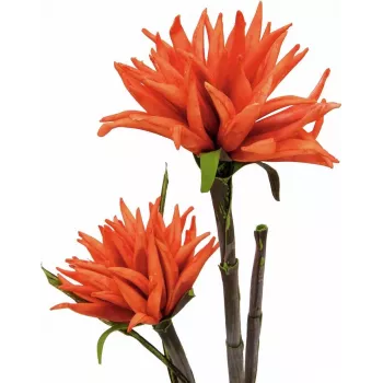 Plantă artificială Dahlia EUROPALMS (EVA), portocaliu, 100cm (82532006)