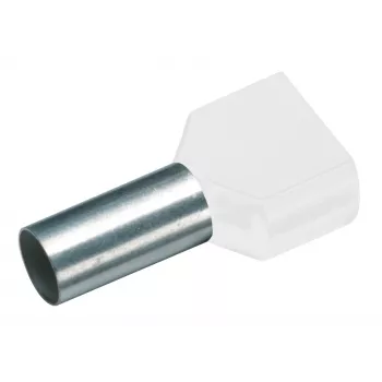 Cimco 187717 Aderendhülse dublă 0,5 mm² parțial izolată albă 100 buc.
