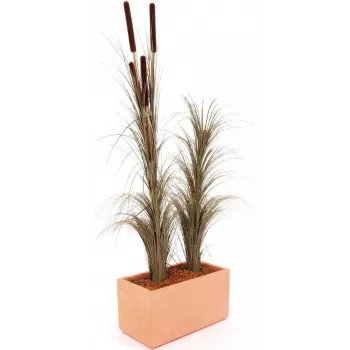 EUROPALMS Iarbă de stuf artificială cu spic, maro închis, 152cm 82505857