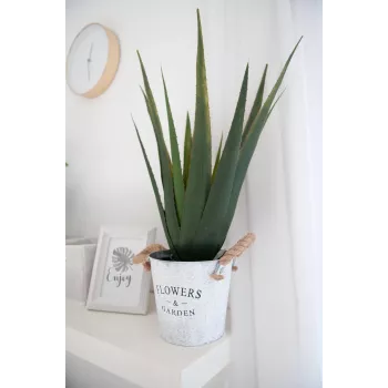 EUROPALMS plantă artificială Aloe Vera, 60 cm, ghiveci negru 82600167