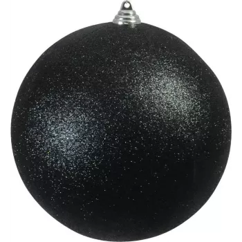 EUROPALMS Sferă decorativă 20 cm, neagră, cu sclipici 83501278