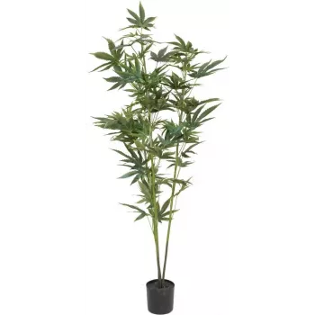EUROPALMS plantă artificială de cânepă, 120cm, verde, ghiveci negru 82506693