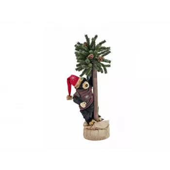 EUROPALMS Urs de Crăciun cu brad, 105cm 83314804
