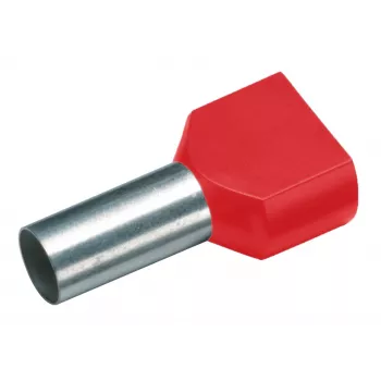 Cimco 187720 Papuc dublu de cablu 1 mm² parțial izolat roșu 100 buc.
